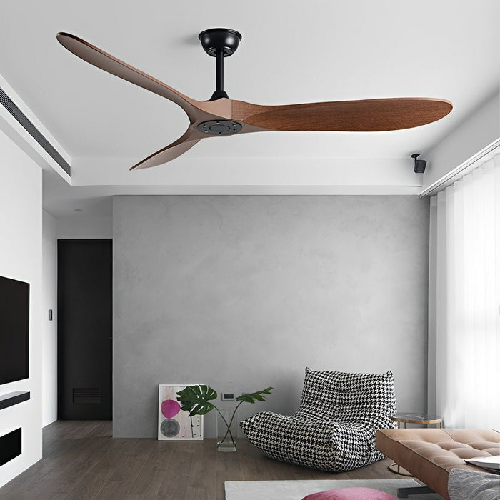 Modern Scandinavian Ceiling Fan - Minimalist DC Motor, Reversible Airflow / Remote, Wall Control