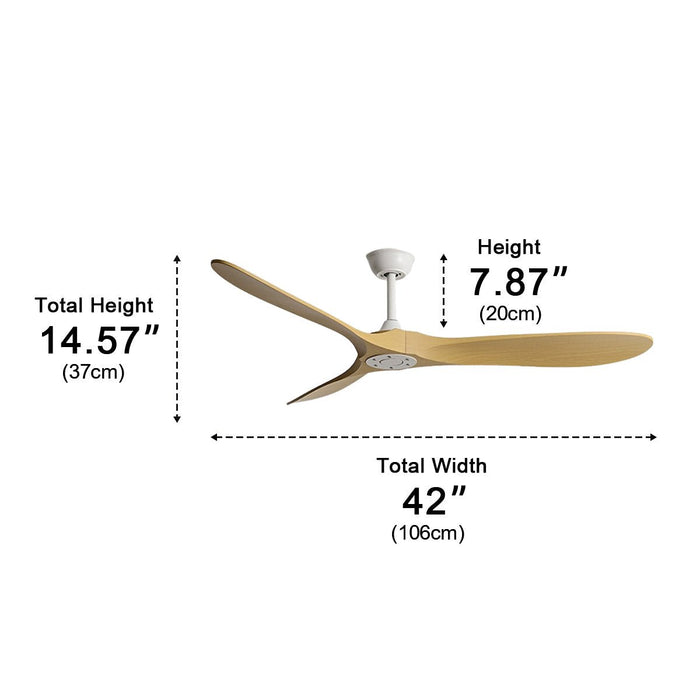 Modern Scandinavian Ceiling Fan - Minimalist DC Motor, Reversible Airflow / Remote, Wall Control