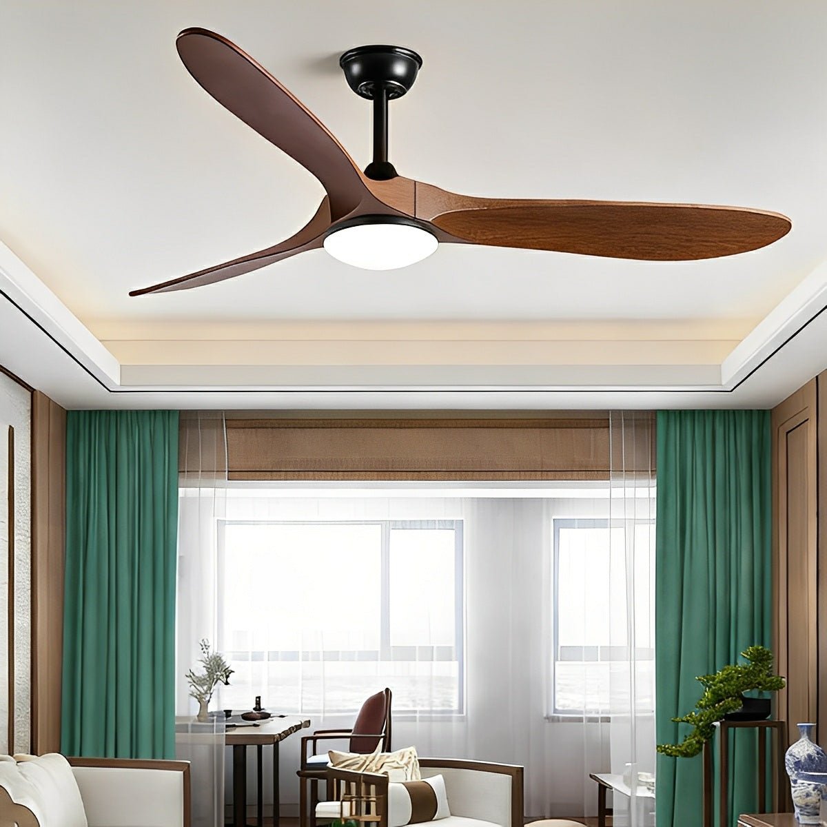White Ceiling Fan with Light