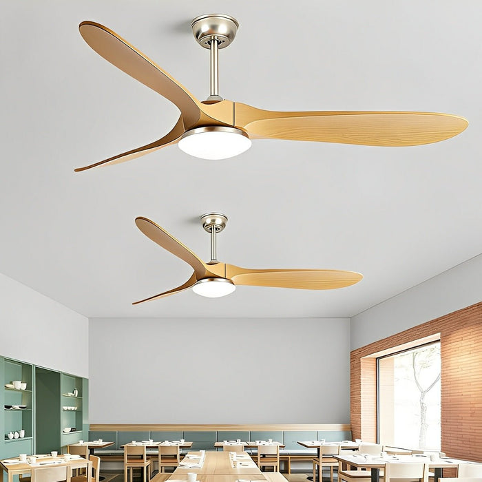 Ceiling Fan with Light - Modern Scandinavian Minimalist DC Motor Reversible 6-Speed - 42/52/60 inch White/Black/Wood Tone