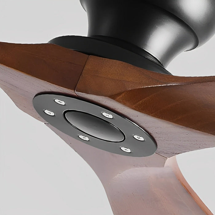 Wood Ceiling Fan - Modern Scandinavian DC Motor 6-Speed Reversible - Black Walnut/White Wood/Grey Walnut/Nickel Wood