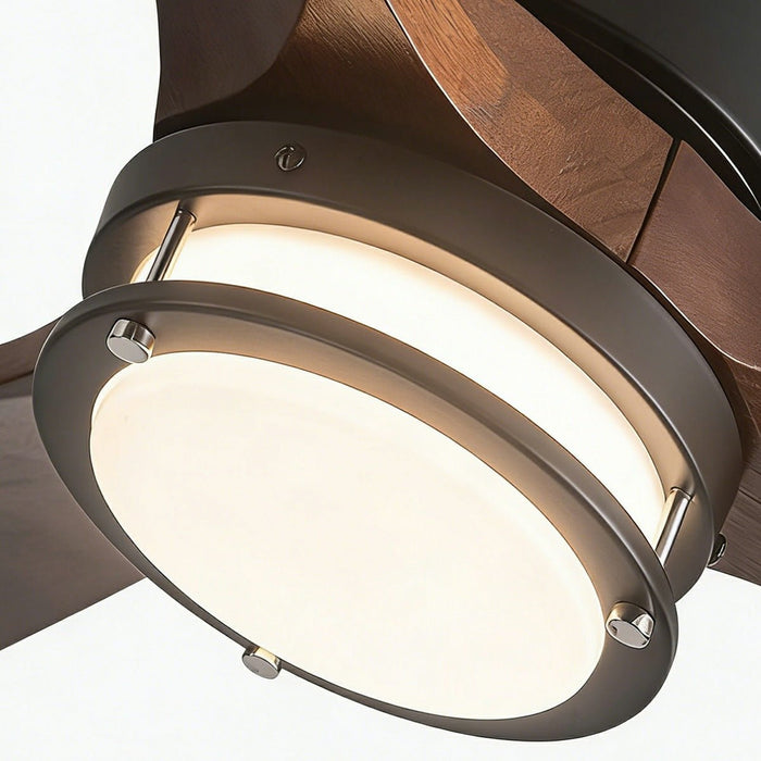Scandinavian Wood DC Motor Reverse Full-Spectrum LED Ceiling Fan Lights - Modern Design