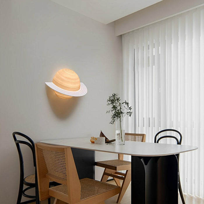 Semicircle Saturn 3D Planet LED Indoor Wall Light - Modern Design / Ambient Lighting