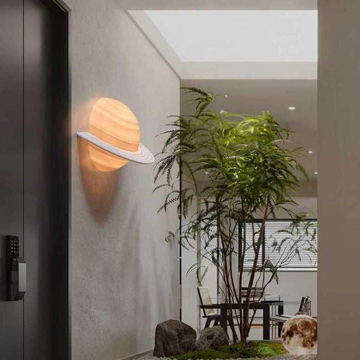 Semicircle Saturn 3D Planet LED Indoor Wall Light - Modern Design / Ambient Lighting