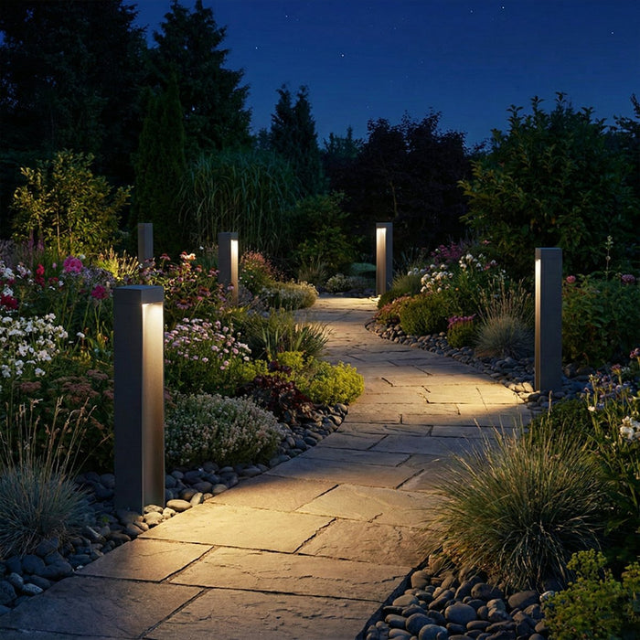 Modern Slim Rectangular LED Outdoor Pathway Light - Contemporary Design / Durable - Garden / Yard Illumination