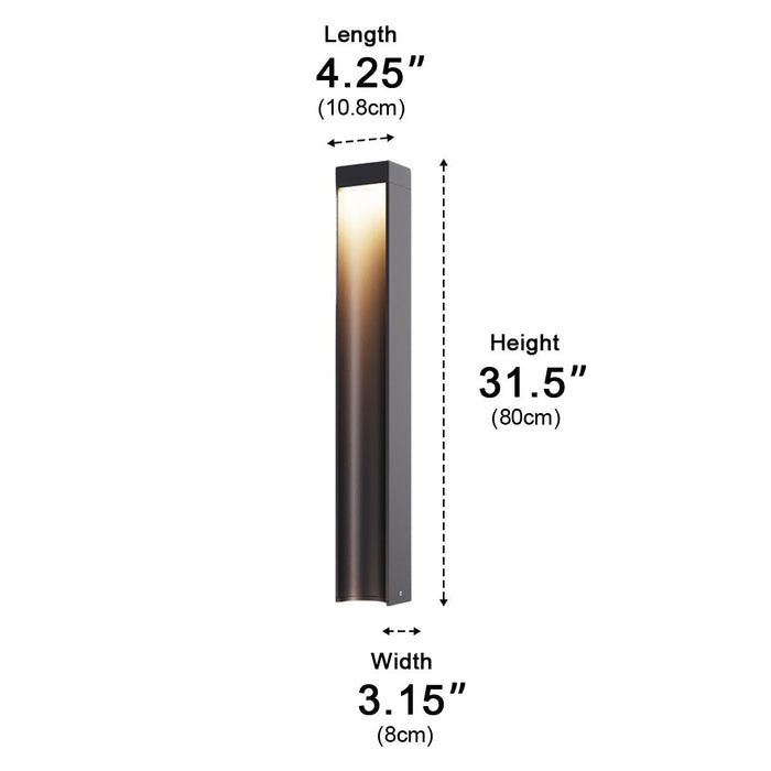 Modern Slim Rectangular LED Outdoor Pathway Light - Contemporary Design / Durable - Garden / Yard Illumination
