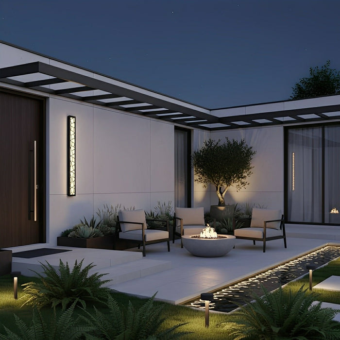 LED Outdoor Wall Light Fixture - Modern Minimalist Waterproof Long Strip Sconce - Exterior Lighting