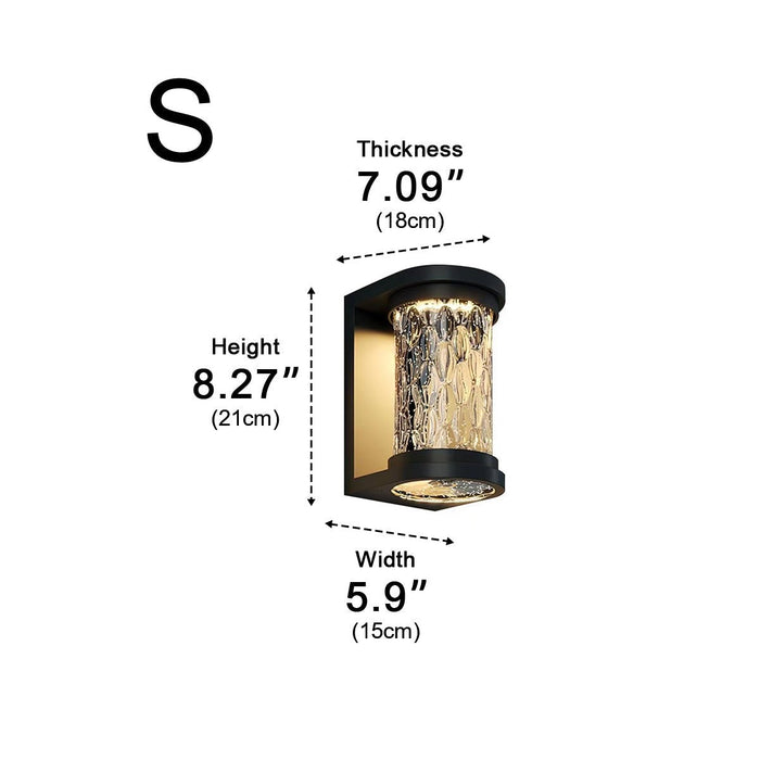 Modern Solar Waterproof Stainless Steel Water Glass Outdoor LED Porch Wall Light - Energy Efficient
