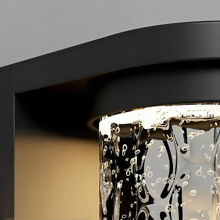 Modern Solar Waterproof Stainless Steel Water Glass Outdoor LED Porch Wall Light - Energy Efficient