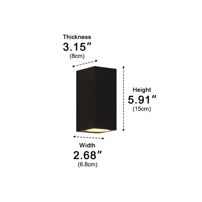 Modern Square Outdoor Waterproof Wall Light Fixture for Villa Courtyard Balcony