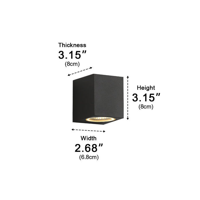 Modern Square Outdoor Waterproof Wall Light Fixture for Villa Courtyard Balcony