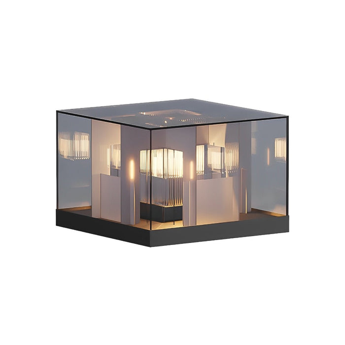 Modern Square Solar Outdoor Post Light - Waterproof LED / Garden / Pathway
