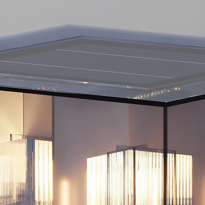 Modern Square Solar Outdoor Post Light - Waterproof LED / Garden / Pathway