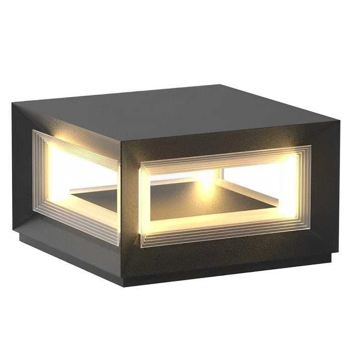 Stainless Steel Solar LED Post Light - Modern Outdoor Square Lantern / Waterproof, Energy-Efficient for Fence, Patio, Gate