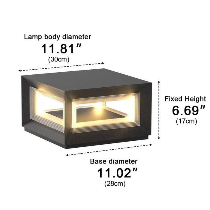 Stainless Steel Solar LED Post Light - Modern Outdoor Square Lantern / Waterproof, Energy-Efficient for Fence, Patio, Gate