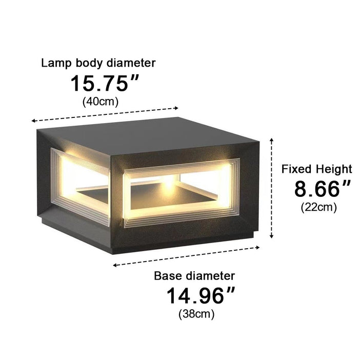 Stainless Steel Solar LED Post Light - Modern Outdoor Square Lantern / Waterproof, Energy-Efficient for Fence, Patio, Gate