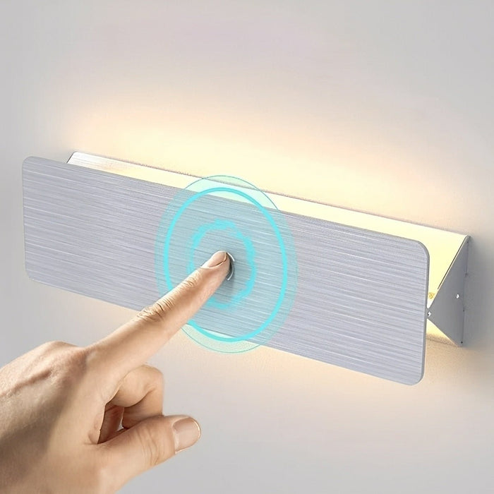 LED Wall Sconce - Modern Touch Strip Up/Down Lighting Fixture for Indoor/Outdoor Use