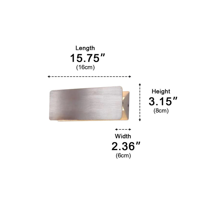 LED Wall Sconce - Modern Touch Strip Up/Down Lighting Fixture for Indoor/Outdoor Use