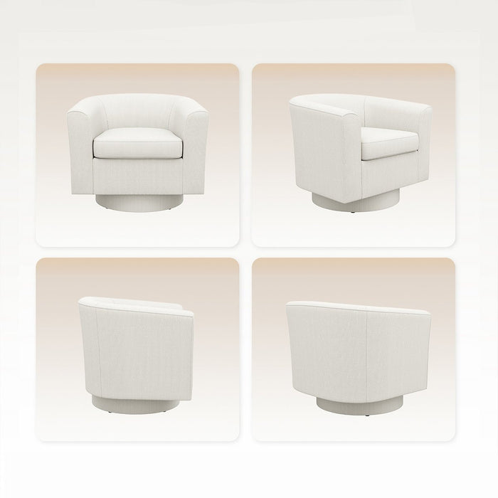 Swivel Accent Chair with Ottoman - Modern Tufted Armchair for Living Spaces