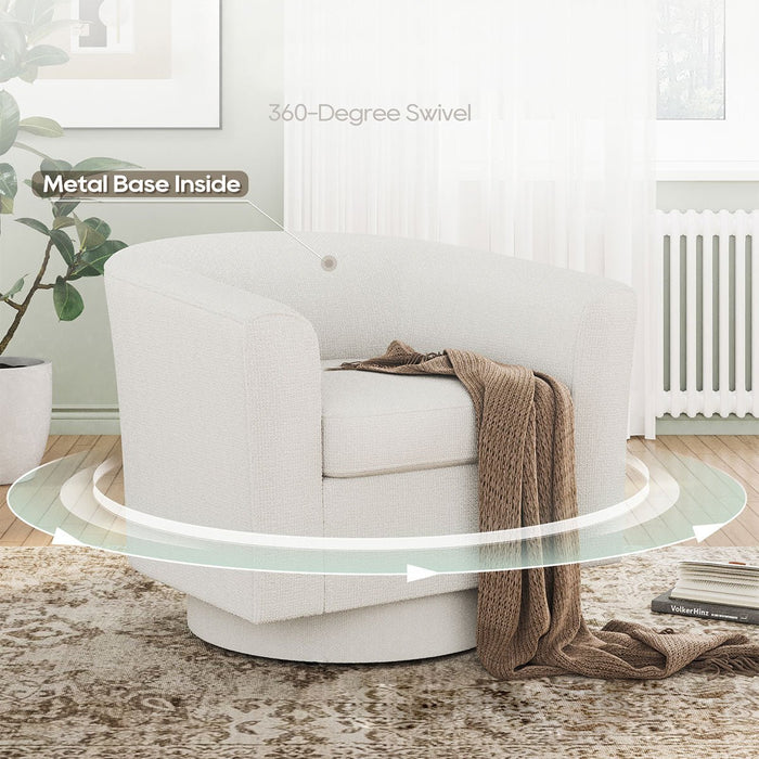 Swivel Accent Chair with Ottoman - Modern Tufted Armchair for Living Spaces