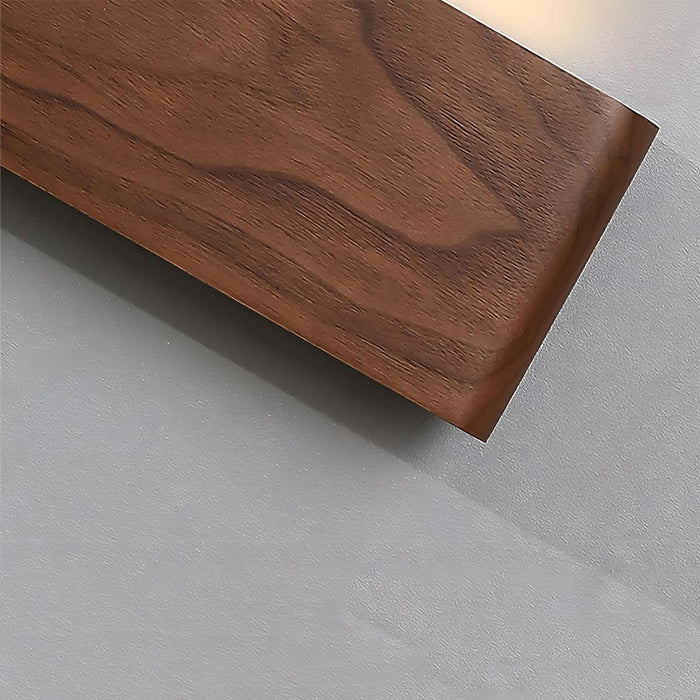 LED Indoor Wall Sconce - Modern Walnut Solid Wood - Rectangular Design for Home Lighting