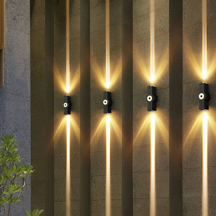 Modern Waterproof Black Outdoor LED Wall Light - Exterior Spotlights / Up Down Lighting