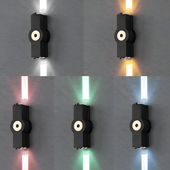 Modern Waterproof Black Outdoor LED Wall Light - Exterior Spotlights / Up Down Lighting