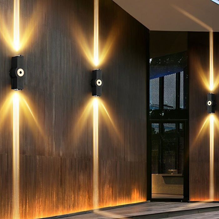 Modern Waterproof Black Outdoor LED Wall Light - Exterior Spotlights / Up Down Lighting