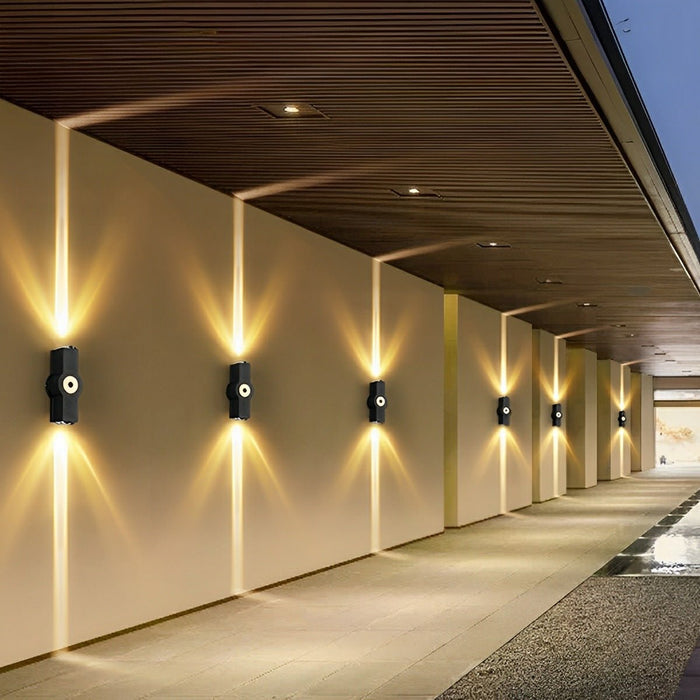 Modern Waterproof Black Outdoor LED Wall Light - Exterior Spotlights / Up Down Lighting