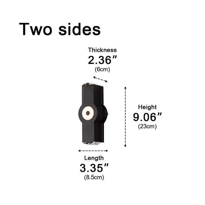 Modern Waterproof Black Outdoor LED Wall Light - Exterior Spotlights / Up Down Lighting