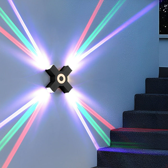 Outdoor LED Wall Lights - Modern Waterproof Colorful - Adjustable Cross Beam Pattern - Aluminum Housing