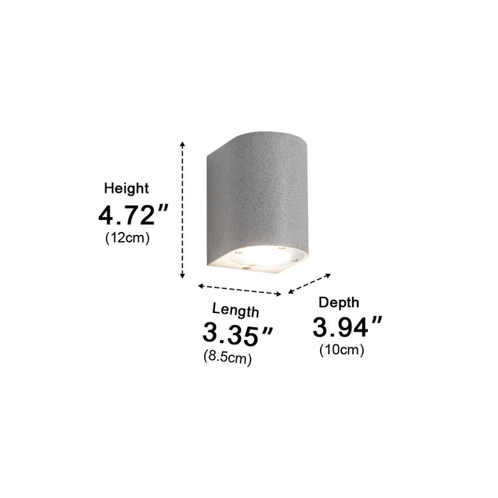 Cylinder Cement LED Outdoor Wall Light - Modern / Waterproof - Exterior Fixture