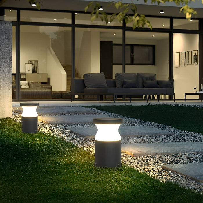 Modern Cylinder Outdoor Pathway Light, Waterproof LED Lawn Lighting for Garden/Yard/Patio, Hardwired