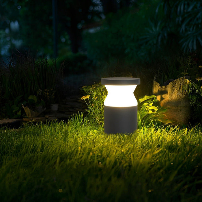 Modern Cylinder Outdoor Pathway Light, Waterproof LED Lawn Lighting for Garden/Yard/Patio, Hardwired