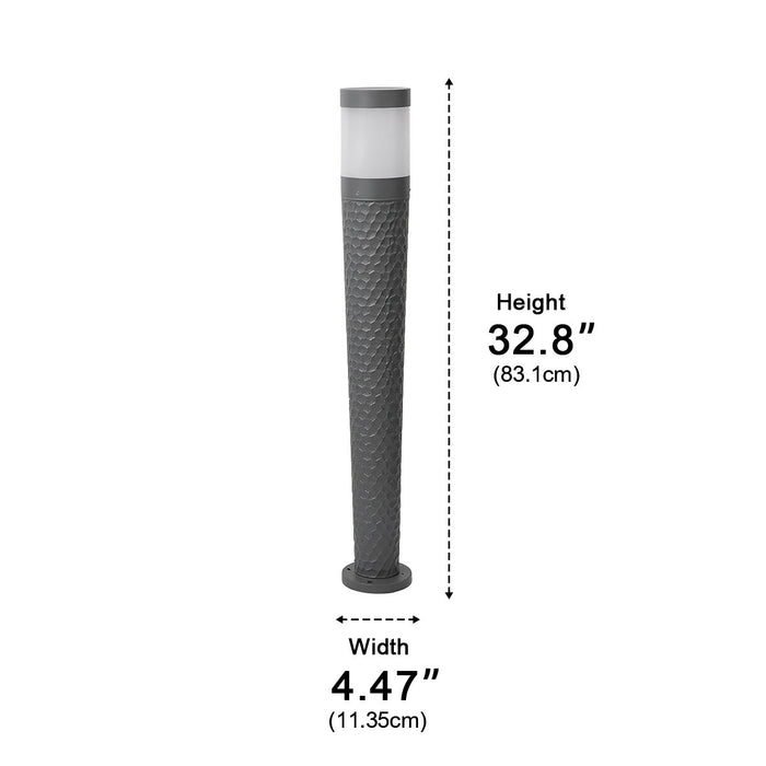 Modern Cylinder Outdoor LED Pillar Light, IP65 Waterproof, Die-cast Aluminum, for Lawn/Garden/Pathway
