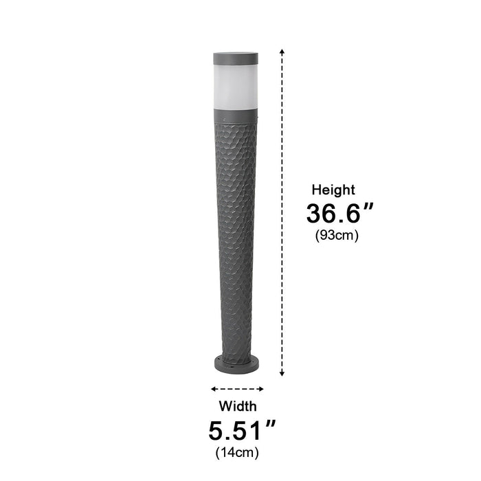 Modern Cylinder Outdoor LED Pillar Light, IP65 Waterproof, Die-cast Aluminum, for Lawn/Garden/Pathway