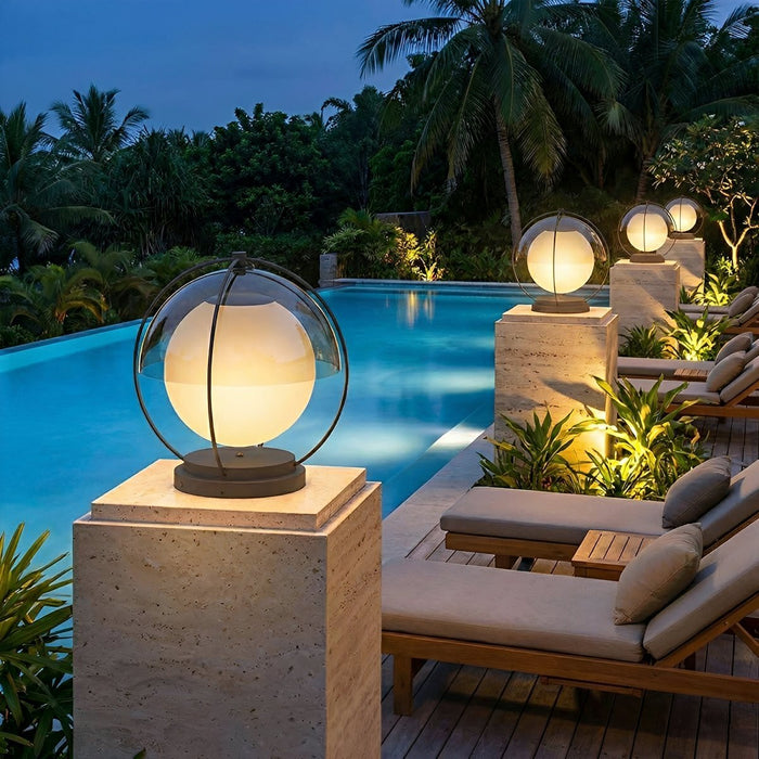 Solar Globe Post Light, Waterproof IP65 LED, Dusk to Dawn, Garden/Yard/Patio Lighting