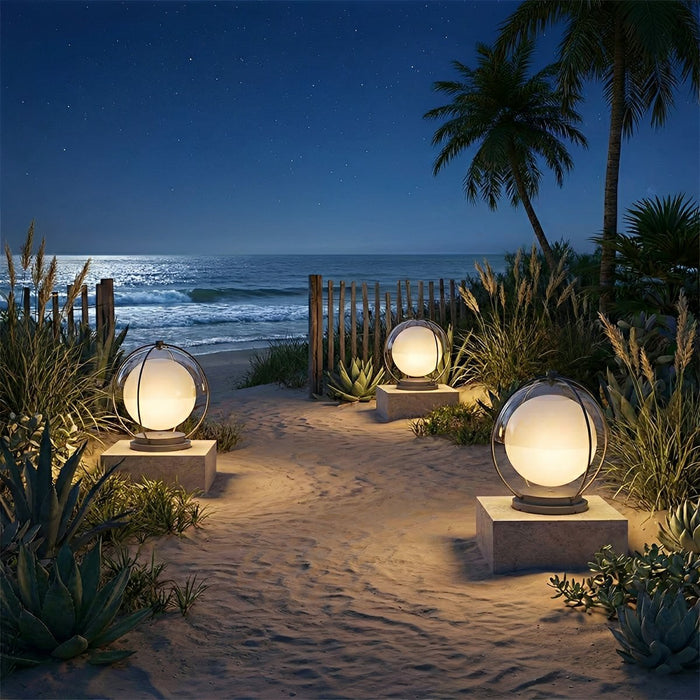 Solar Globe Post Light, Waterproof IP65 LED, Dusk to Dawn, Garden/Yard/Patio Lighting