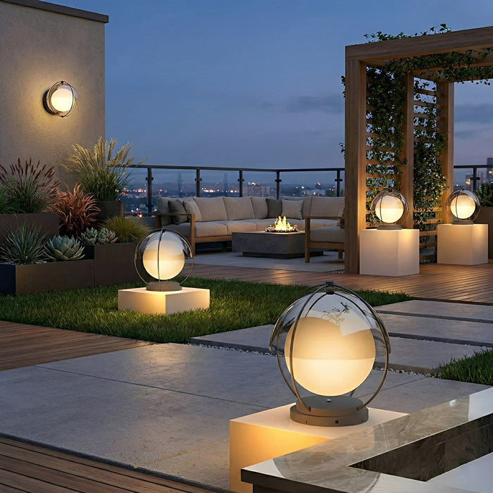 Solar Globe Post Light, Waterproof IP65 LED, Dusk to Dawn, Garden/Yard/Patio Lighting