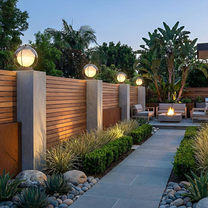 Solar Globe Post Light, Waterproof IP65 LED, Dusk to Dawn, Garden/Yard/Patio Lighting