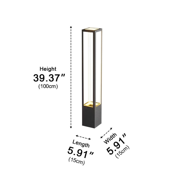 Solar/Hardwired Outdoor LED Pillar Light, IP65 Waterproof, Modern Garden Path Lighting, Hollow Planter Design