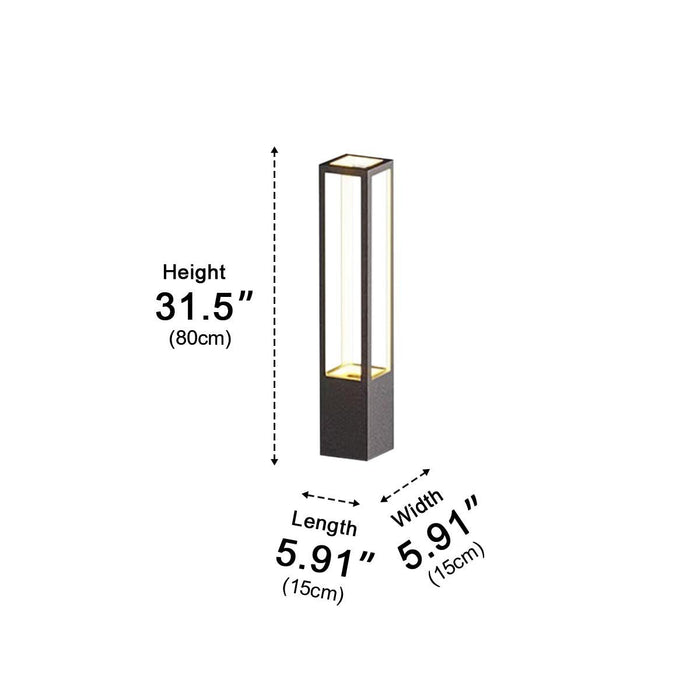 Solar/Hardwired Outdoor LED Pillar Light, IP65 Waterproof, Modern Garden Path Lighting, Hollow Planter Design