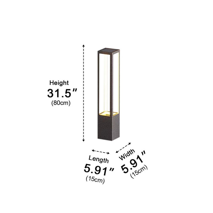 Solar/Hardwired Outdoor LED Pillar Light, IP65 Waterproof, Modern Garden Path Lighting, Hollow Planter Design