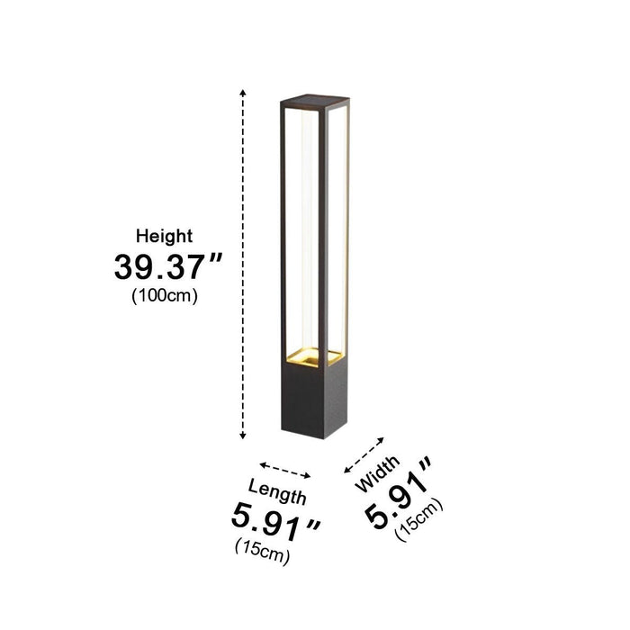 Solar/Hardwired Outdoor LED Pillar Light, IP65 Waterproof, Modern Garden Path Lighting, Hollow Planter Design