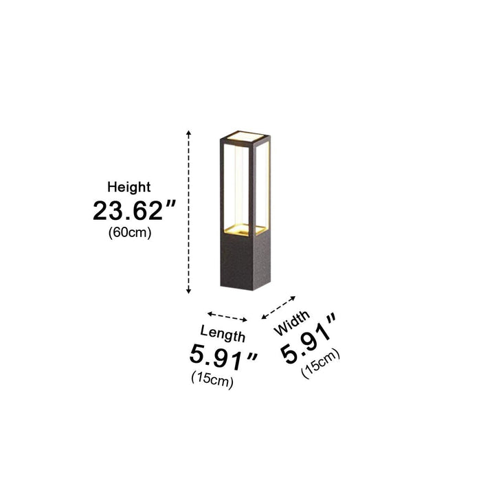 Solar/Hardwired Outdoor LED Pillar Light, IP65 Waterproof, Modern Garden Path Lighting, Hollow Planter Design