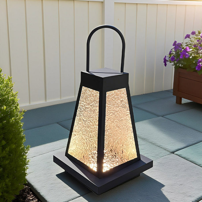 Outdoor LED Lantern, Solar/Hardwired, IP65 Waterproof, Architectural Accent for Garden, Patio, Pathway