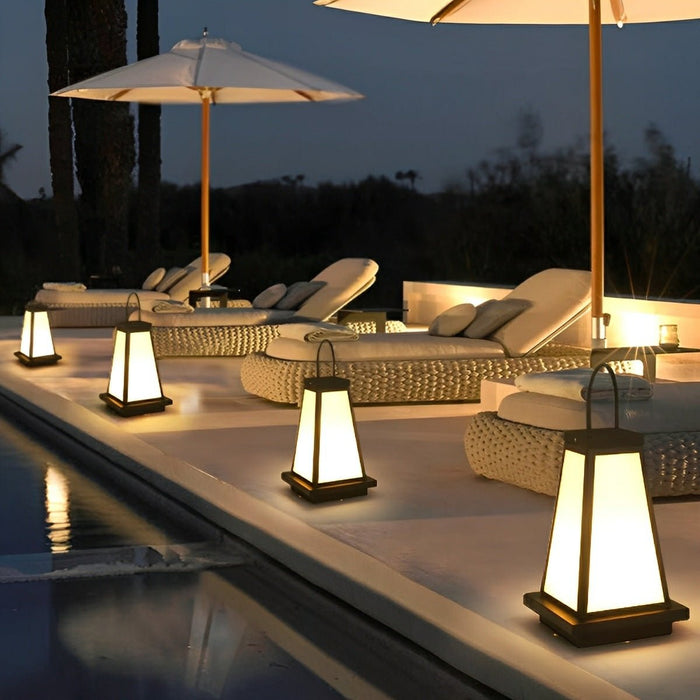 Outdoor LED Lantern, Solar/Hardwired, IP65 Waterproof, Architectural Accent for Garden, Patio, Pathway