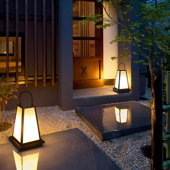 Outdoor LED Lantern, Solar/Hardwired, IP65 Waterproof, Architectural Accent for Garden, Patio, Pathway