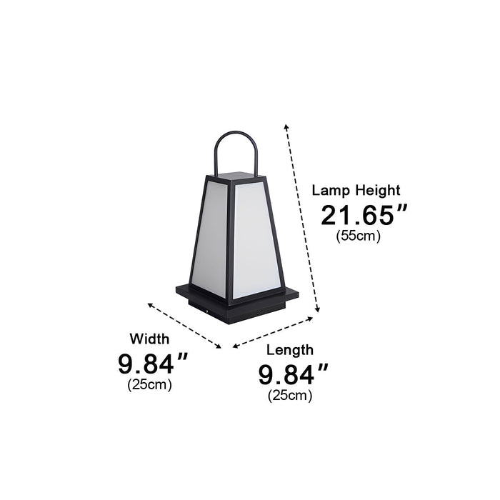 Outdoor LED Lantern, Solar/Hardwired, IP65 Waterproof, Architectural Accent for Garden, Patio, Pathway