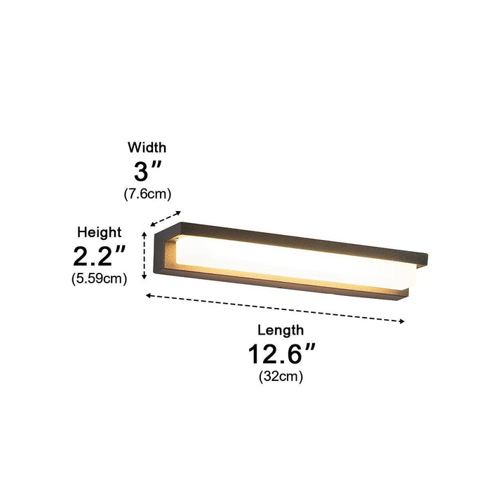 Solar Outdoor Wall Sconce, Waterproof LED Strip Light for Patio/Porch/Garden, Dusk to Dawn, Energy Saving